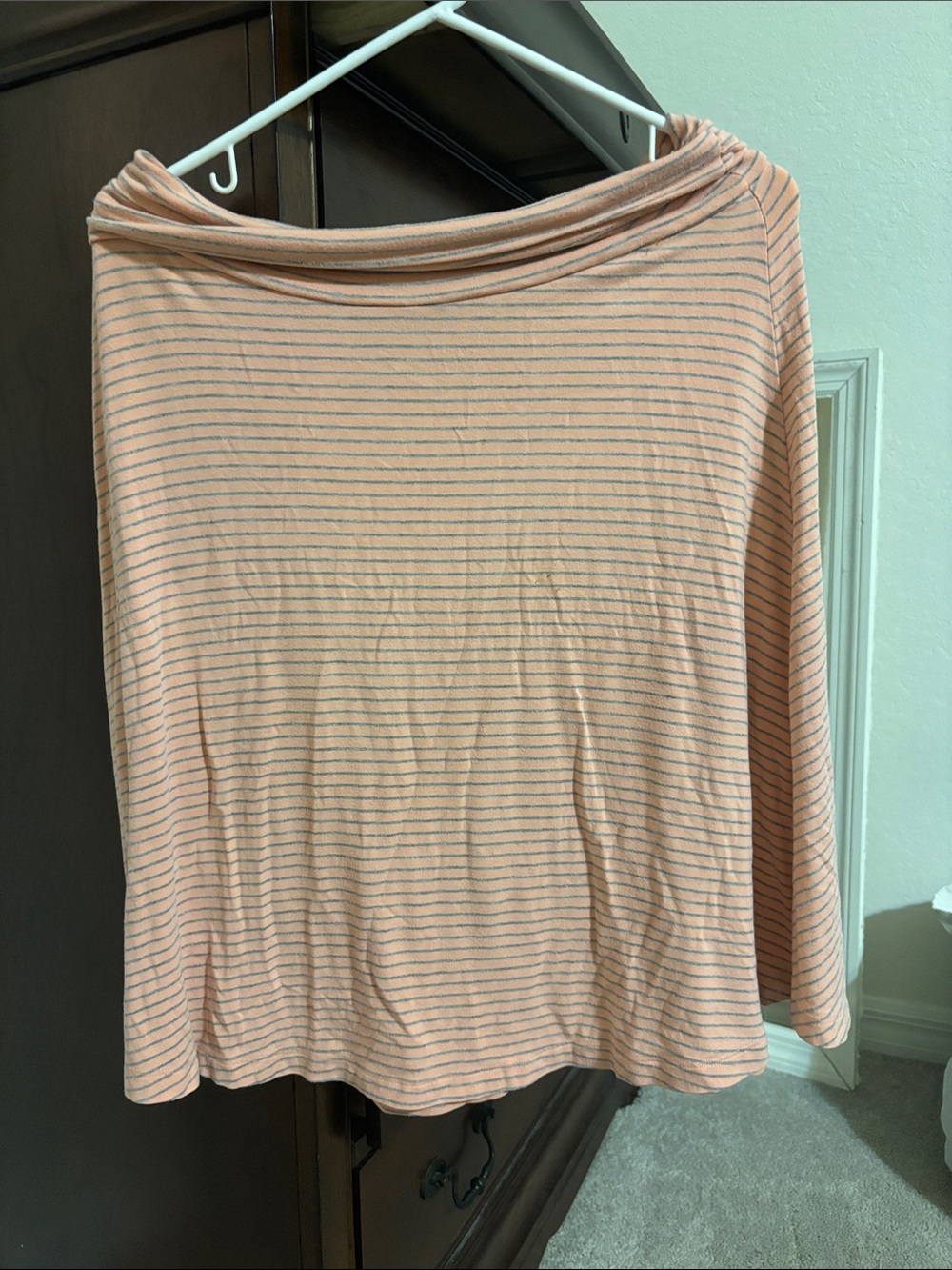 GAP Peach and Navy Striped Skater Skirt
